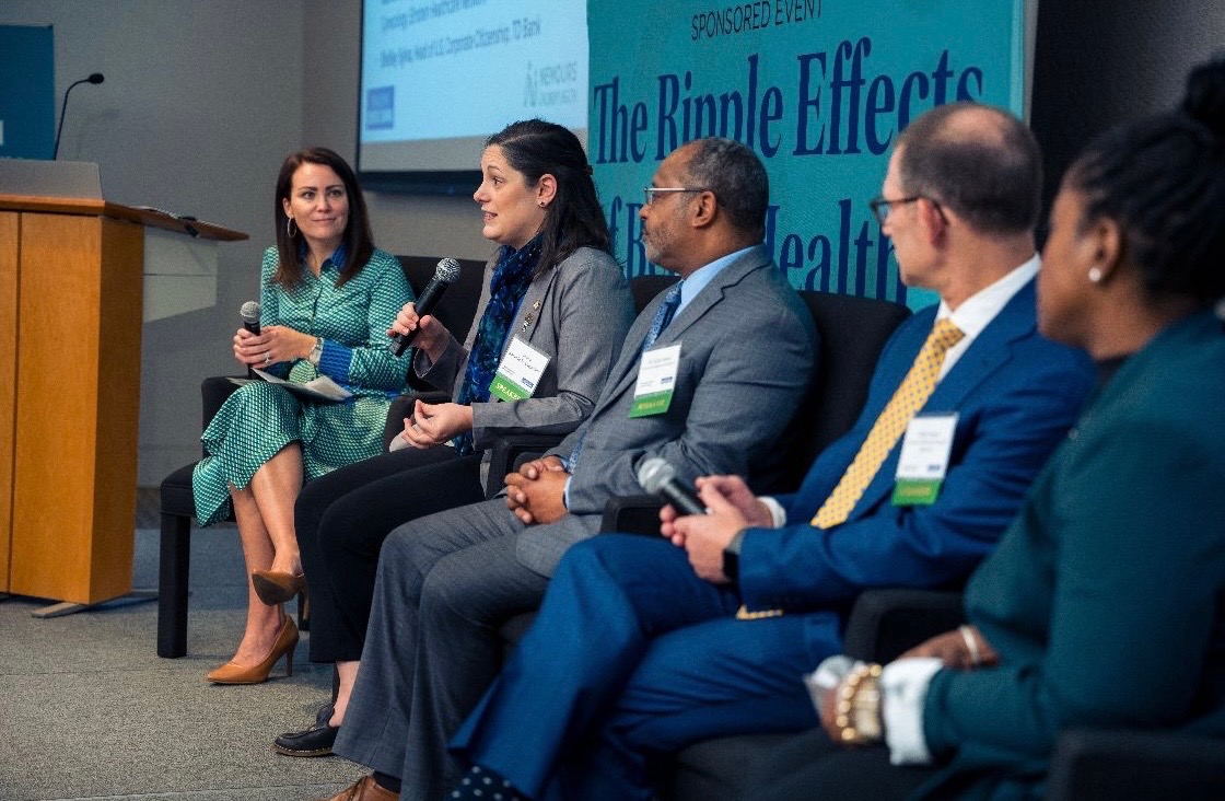 Dr. Meghan Walls speaking on a panel at The Ripple Effects of Children's Health event